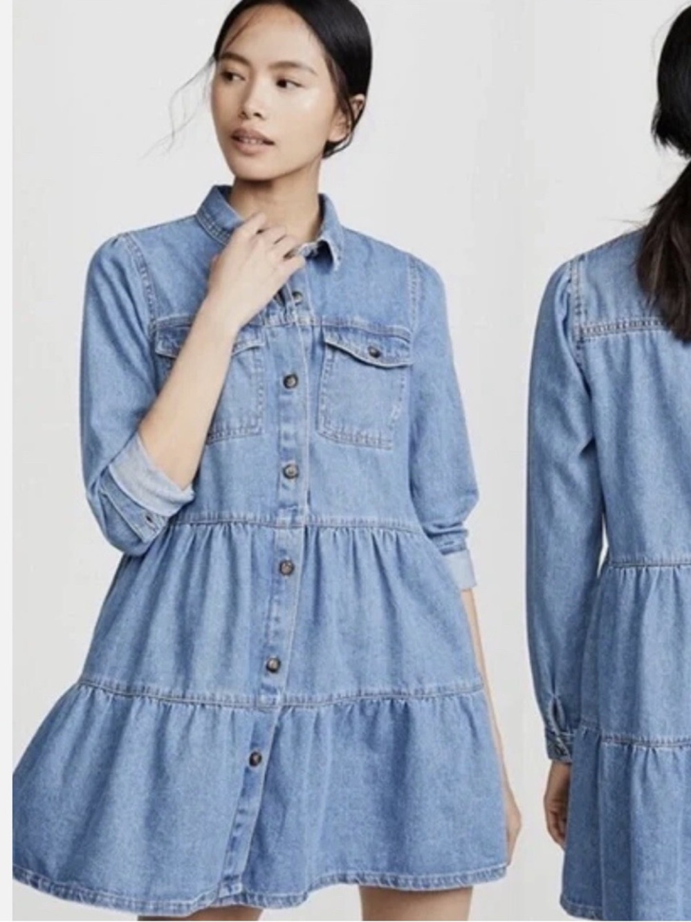 Free People Nicole Denim Shirt Dress In Indigo